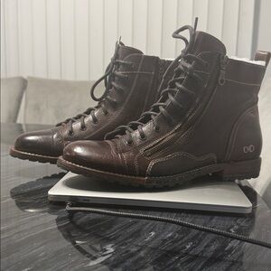 BED|STU Rich Brown Leather LaceUp Boots. Real leather - no pleather here at all.